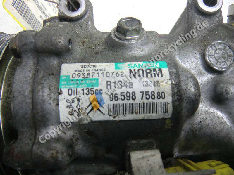 Peugeot 307 original Klimakompressor 09387110762 BJ2007